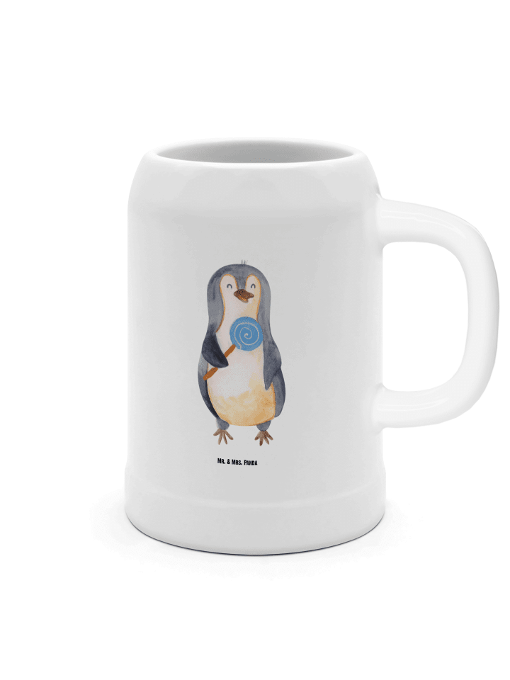 Bierkrug Pinguin Lolli ohne Spruch in Weiß