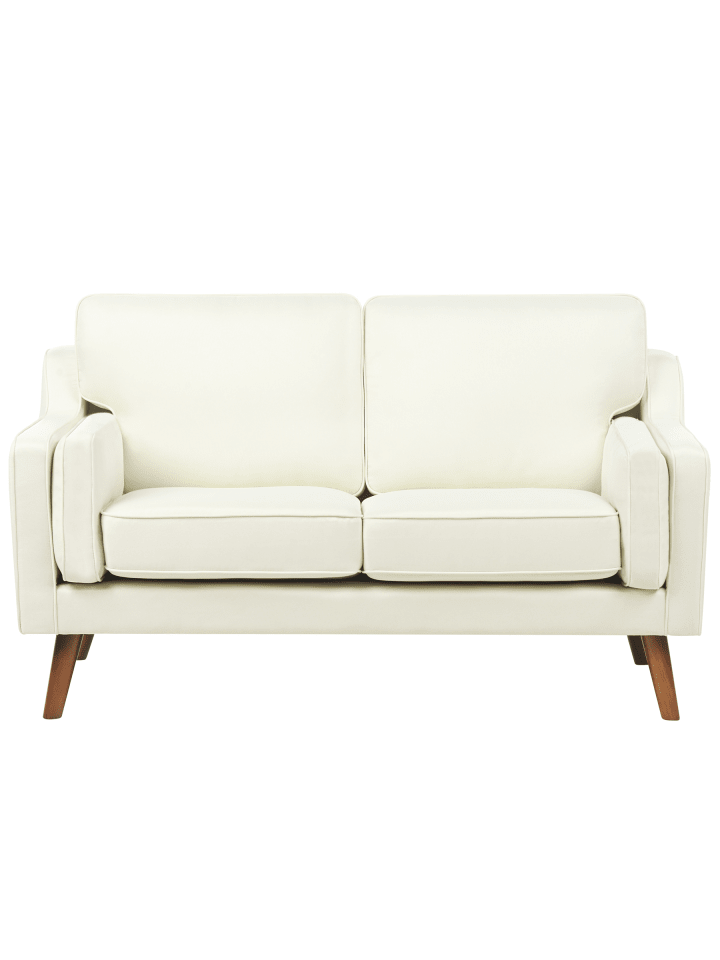 2-Sitzer Sofa LOKKA in Weiß/Braun - (W) 150 x (H) 85 x (L) 83 cm