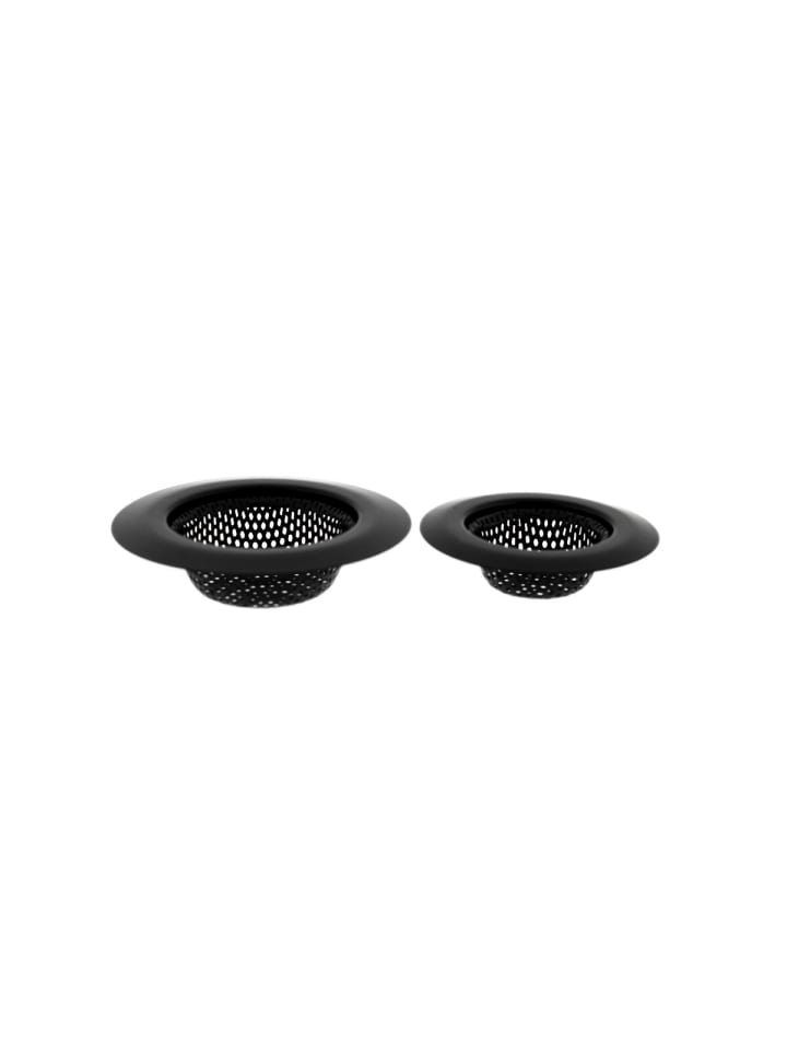 Spülbeckensieb für Spüle und Waschbecken - 2er Set aus Edelstahl in Schwarz