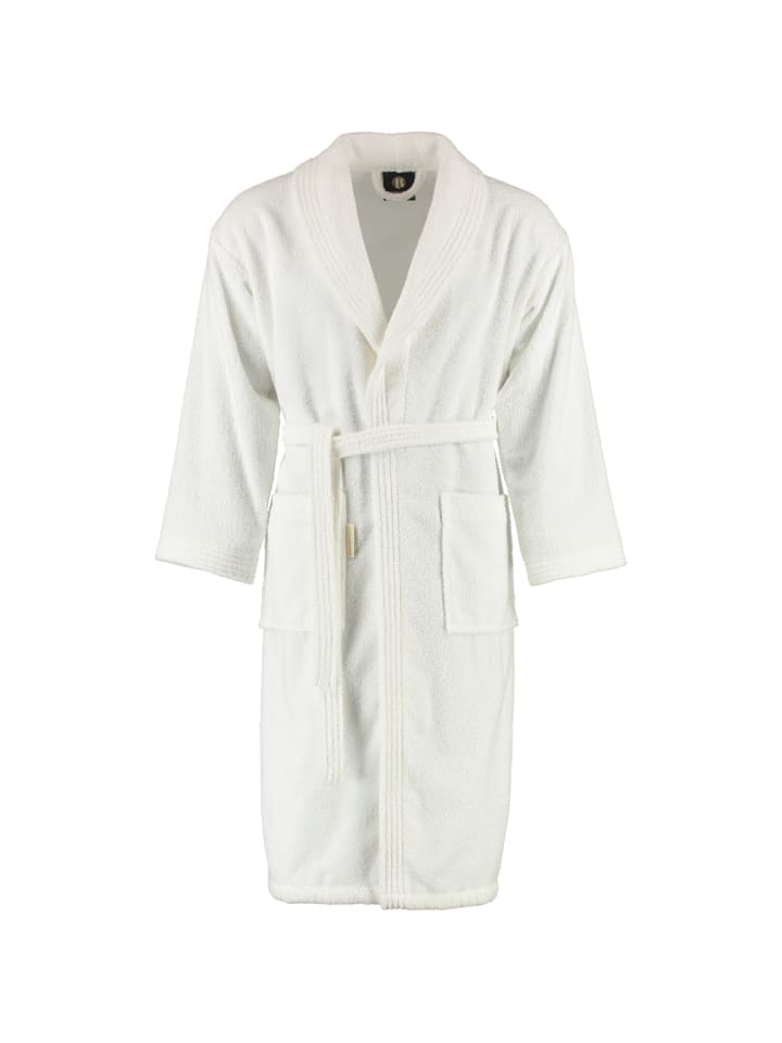 Rhomtuft Bademäntel unisex Schalkragen Sir & Lady weiss - 01 in weiss - 01