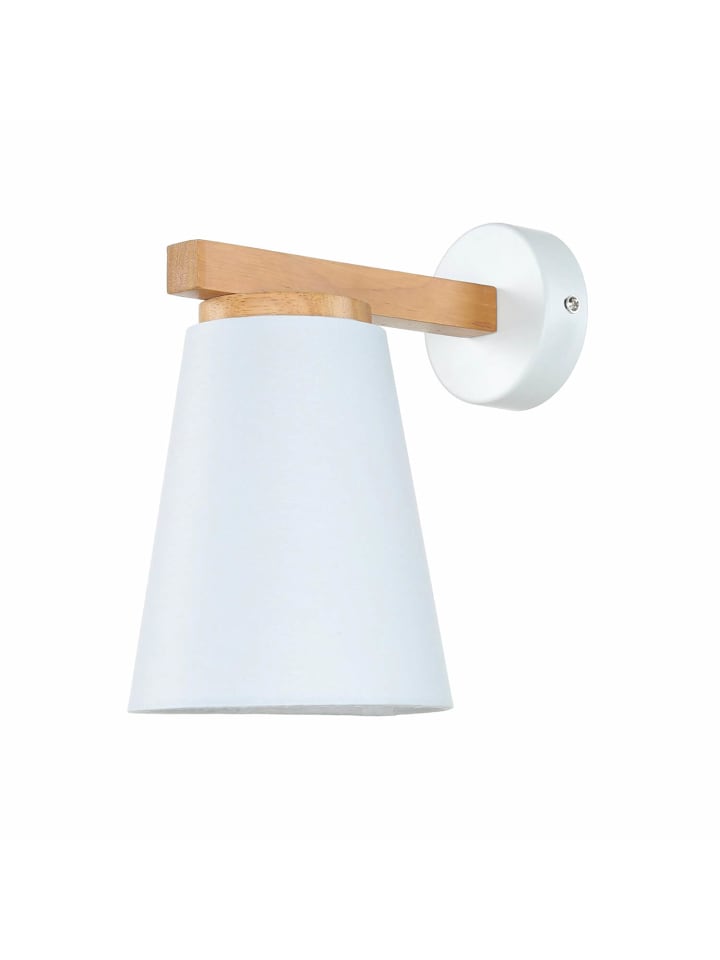 Wandlampe (B)13 x (H)22 cm in Holz Weiß