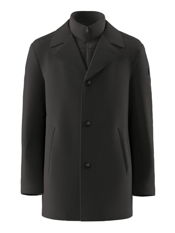 Kurmantel mit Windfang in Black