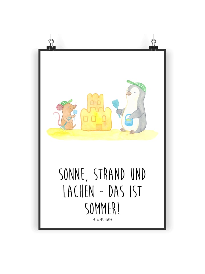 Poster Sommerfreude mit Spruch in Weiß