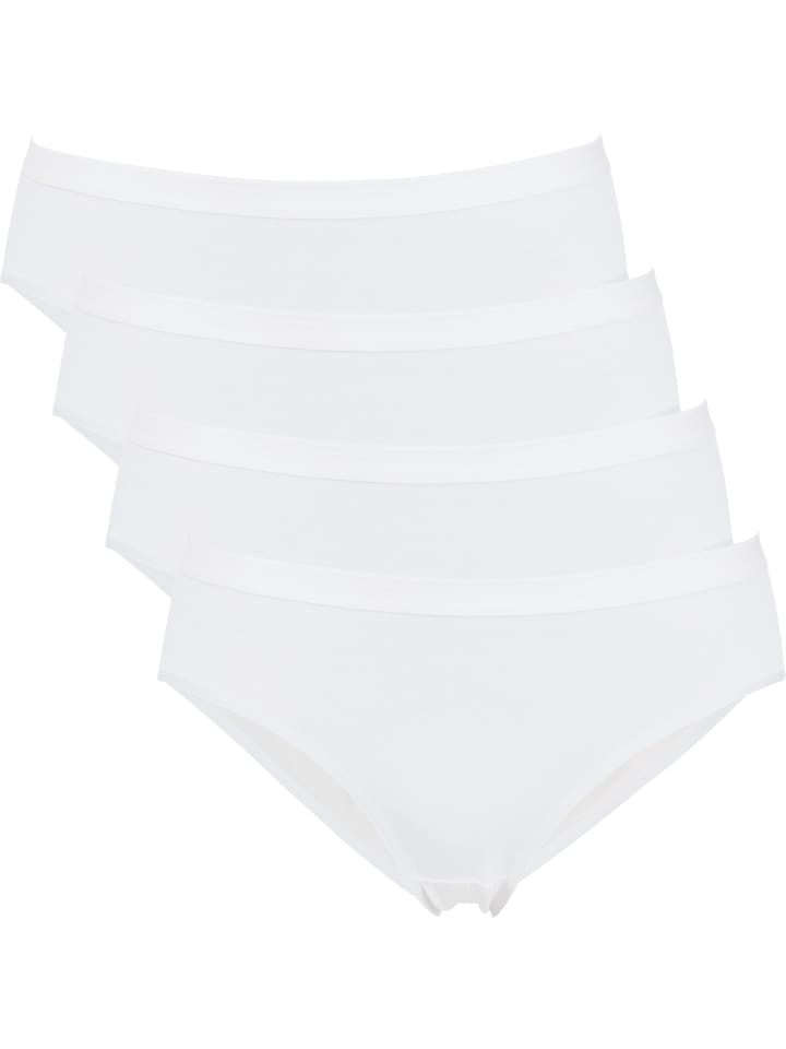 Baumwolle, Single-Jersey Slip 4er-Pack in weiß