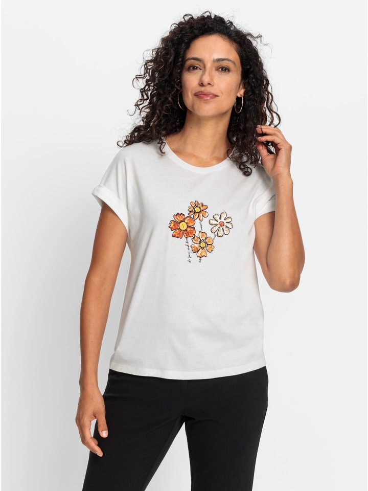 Rundhals-Shirt in ecru