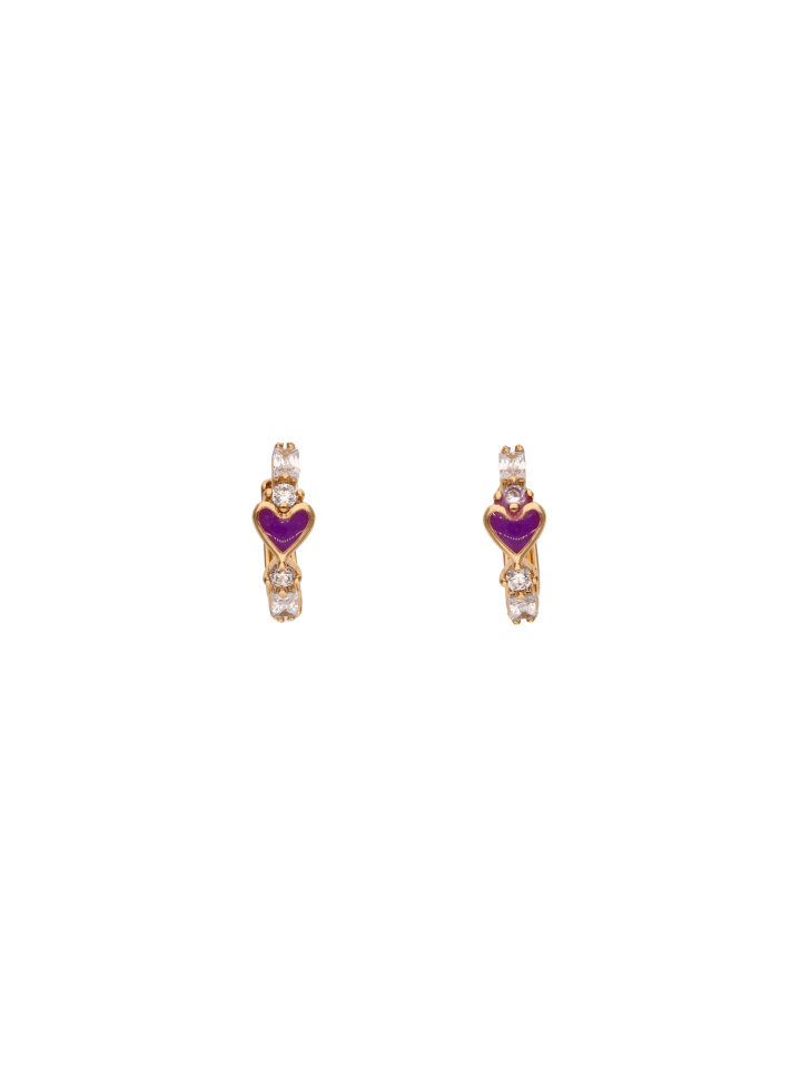 Women Earrings in Rose Gold Violet