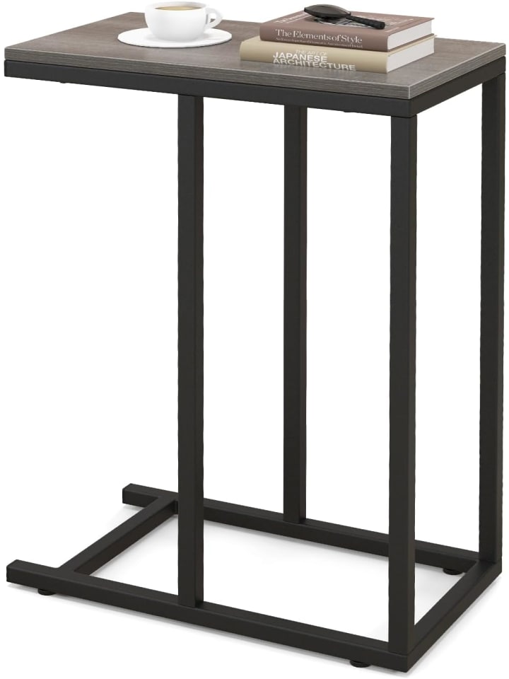 Beistelltisch C-Form in Grau