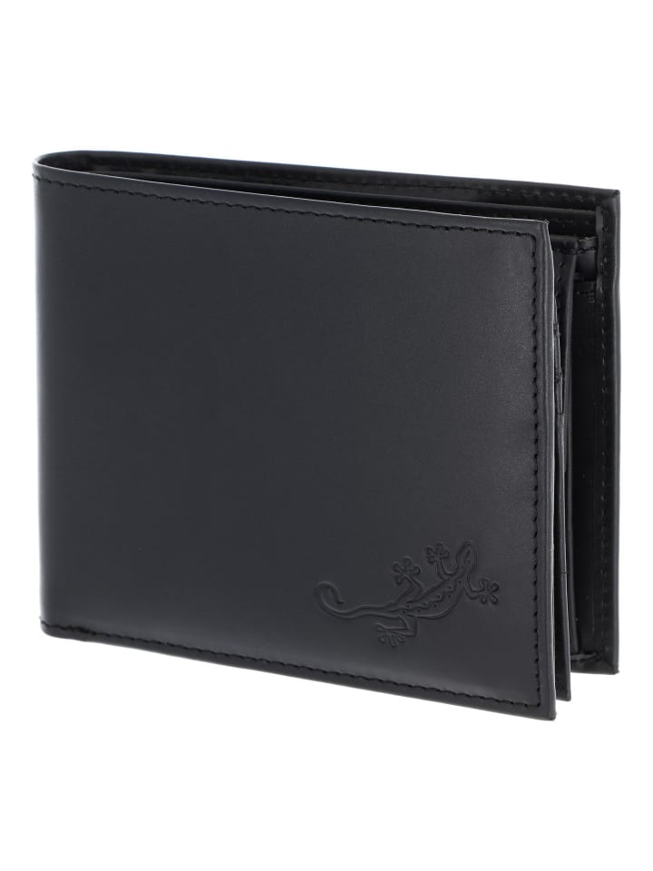 Leather Geldbörse RFID Schutz Leder 12 cm schwarz-lizard 2.0