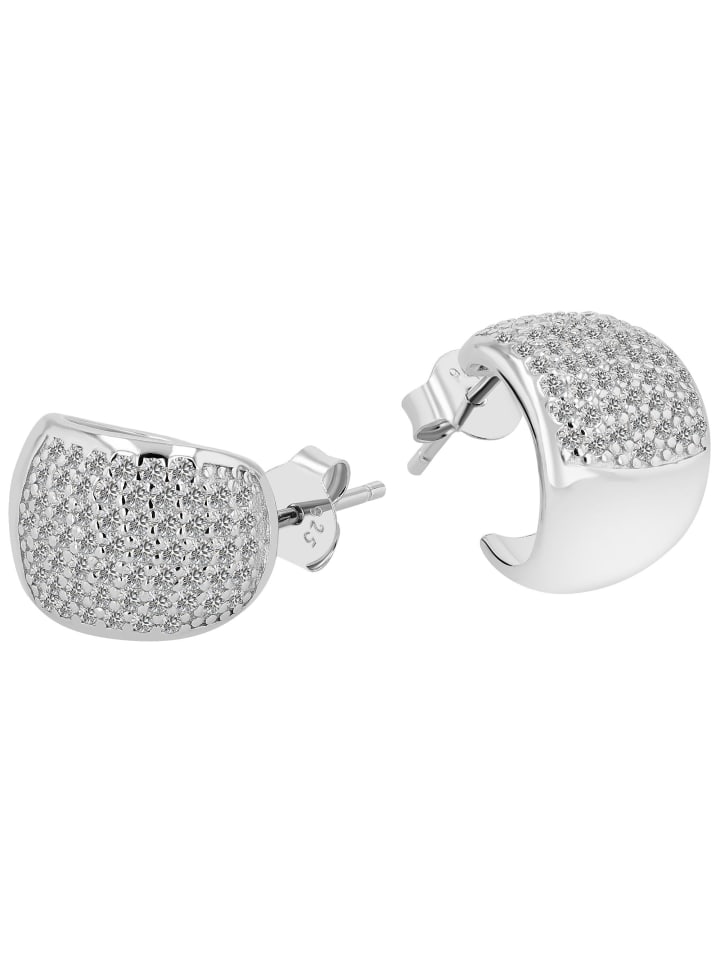 Damen Ohrringe – Ohrstecker aus 925 Silber mit Zirkonia in silber