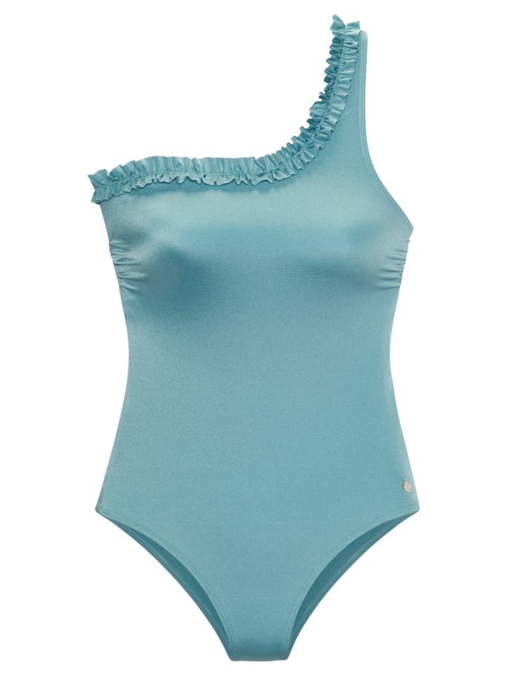 Badeanzug in grau-blau
