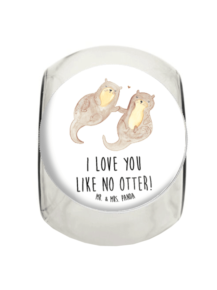 Bonbonglas Otter Hände halten mit Spruch in Weiß