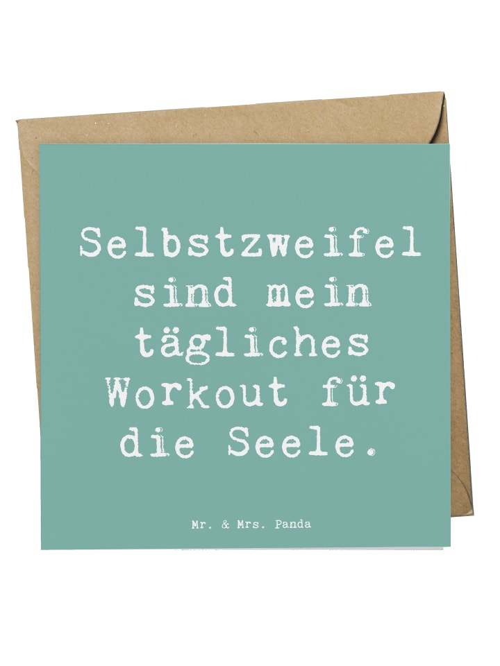 Glückwunschkarte Spruch Selbstzweifel Workout m... in Meeresbrise