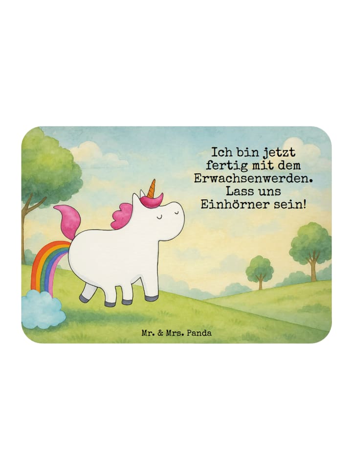Magnet Einhorn Pupsen Design mit Spruch in Weiß