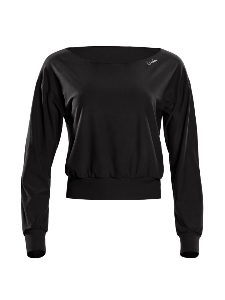 Functional Light and Soft Cropped Long Sleeve Top LS003LS in schwarz