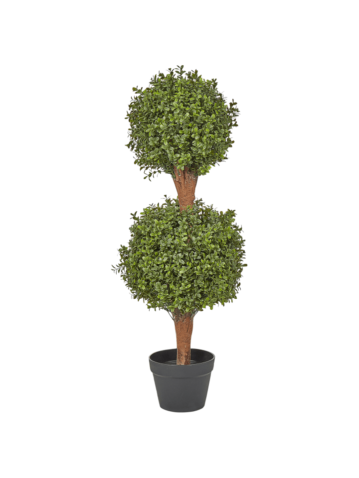 Kunstpflanze BUXUS BALL TREE in Grün/Schwarz/Braun