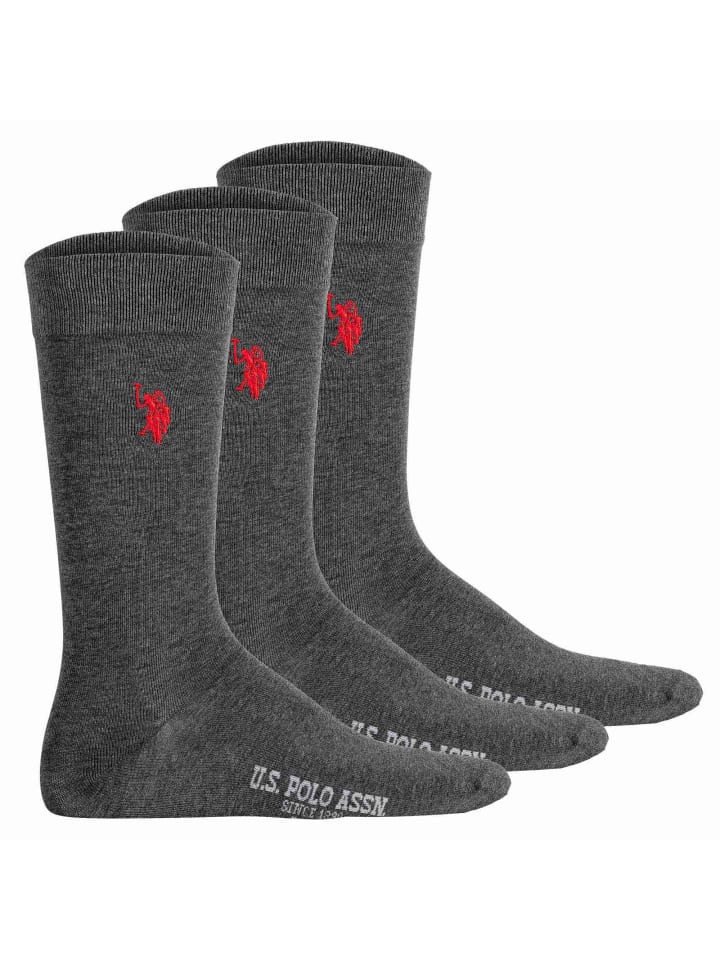 Socken 3er Pack in Anthrazit Melange
