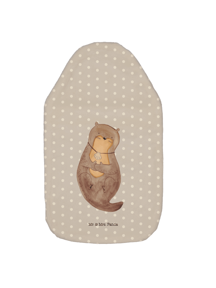 Bettwärmflasche Otter Muschel ohne Spruch in Grau Pastell