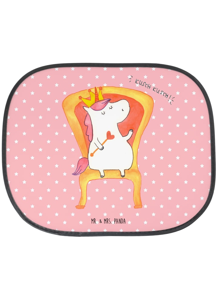 Autofenster Sonnenschutz Einhorn König ohne Spruch in Rot Pastell