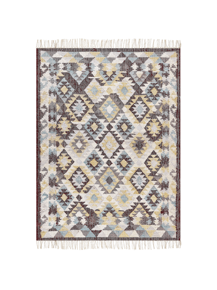 Geflochtener Teppich FENER in Bunt/Beige/Rot - (W) 160 x (H) 0.6 x (L) 230 cm