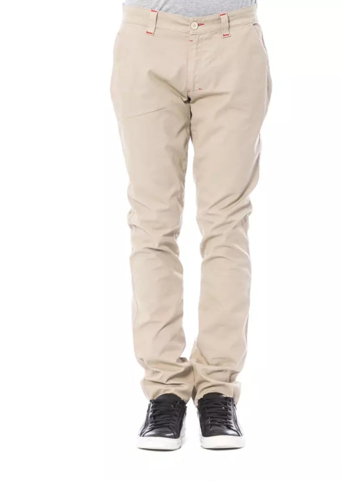 Beige Baumwolle Herren Chino Hose