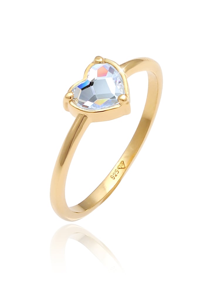 Ring 925 Sterling Silber Herz in Gold