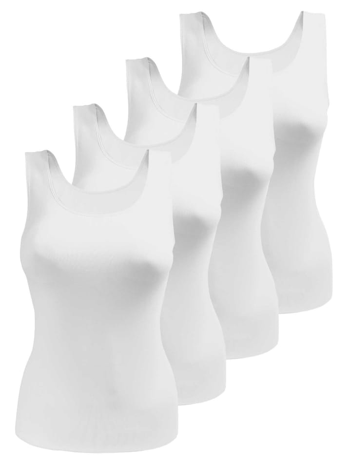 Seamless Unterhemd - Top 4er Set Tank Top in weiss