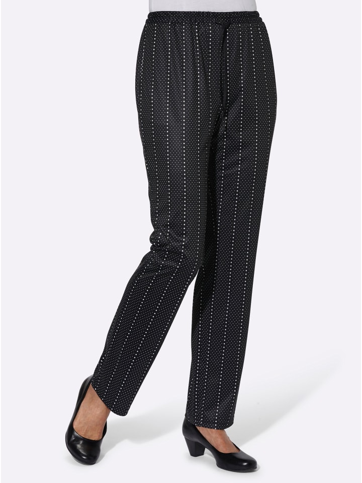 Jersey-Hose in schwarz-getupft