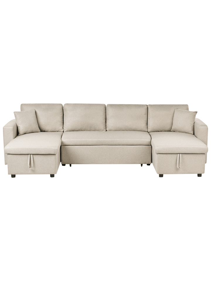 6-tlg Ecksofa SOMMEN in Beige/Braun
