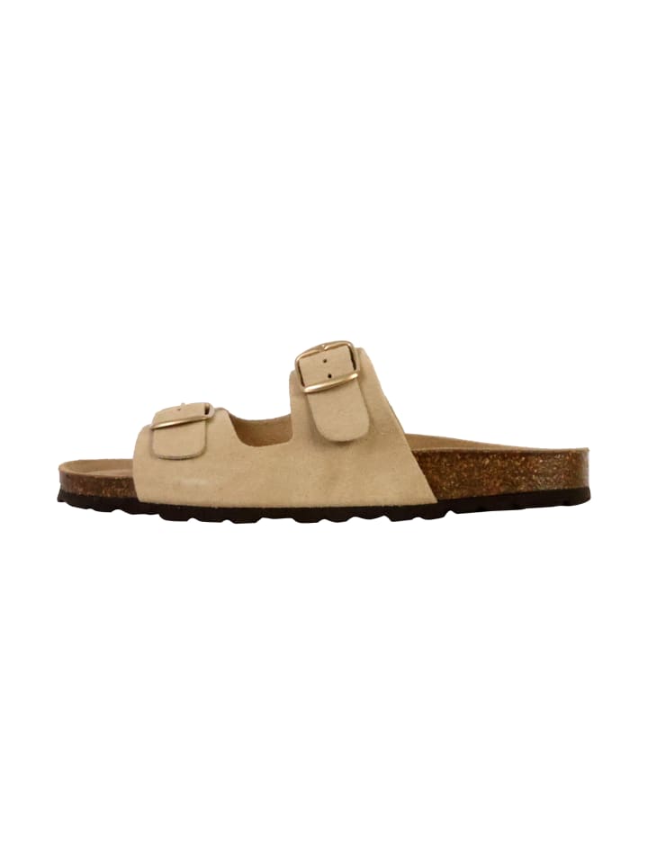 Sierra-Lederpantoletten Beige
