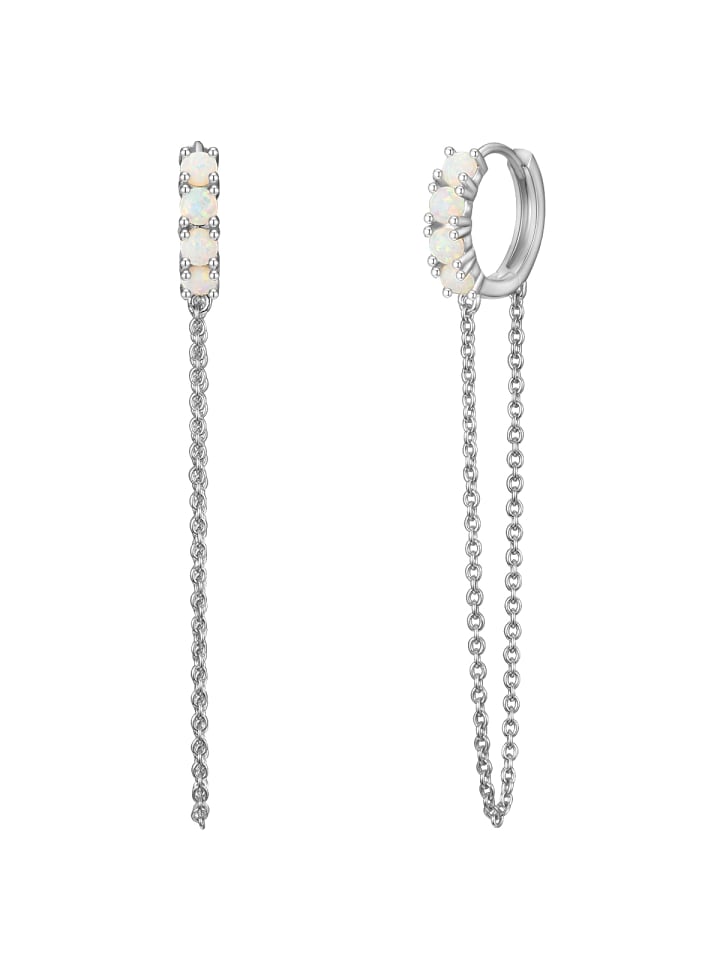 Creolen aus Sterling Silber mit Opal (synth.) in silber