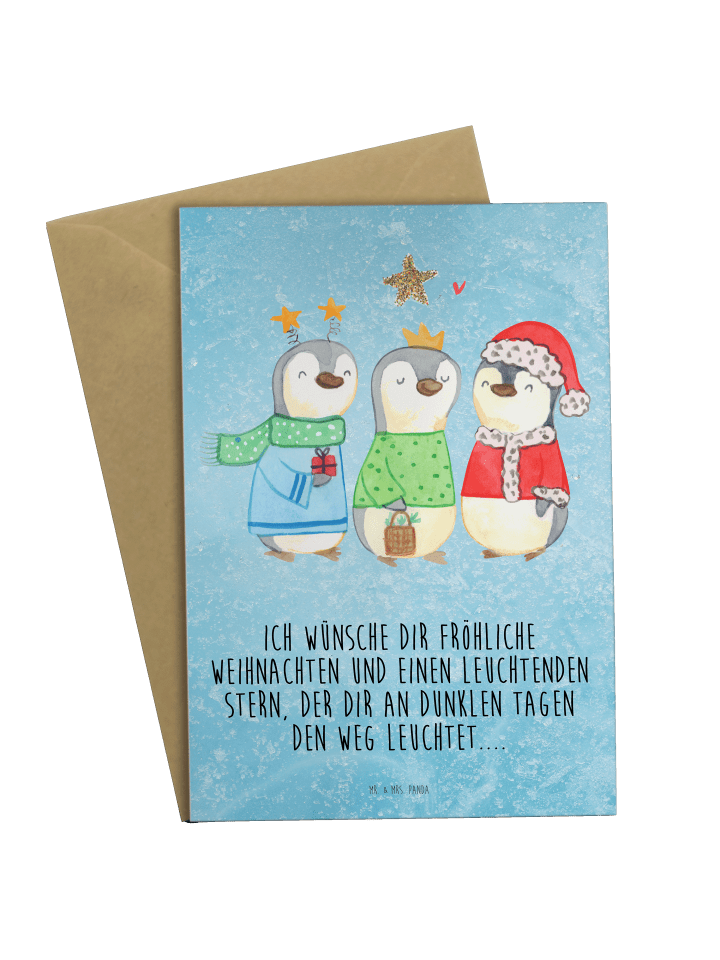 Grußkarte Winterzeit Heilige drei Könige mit Sp... in Eisblau