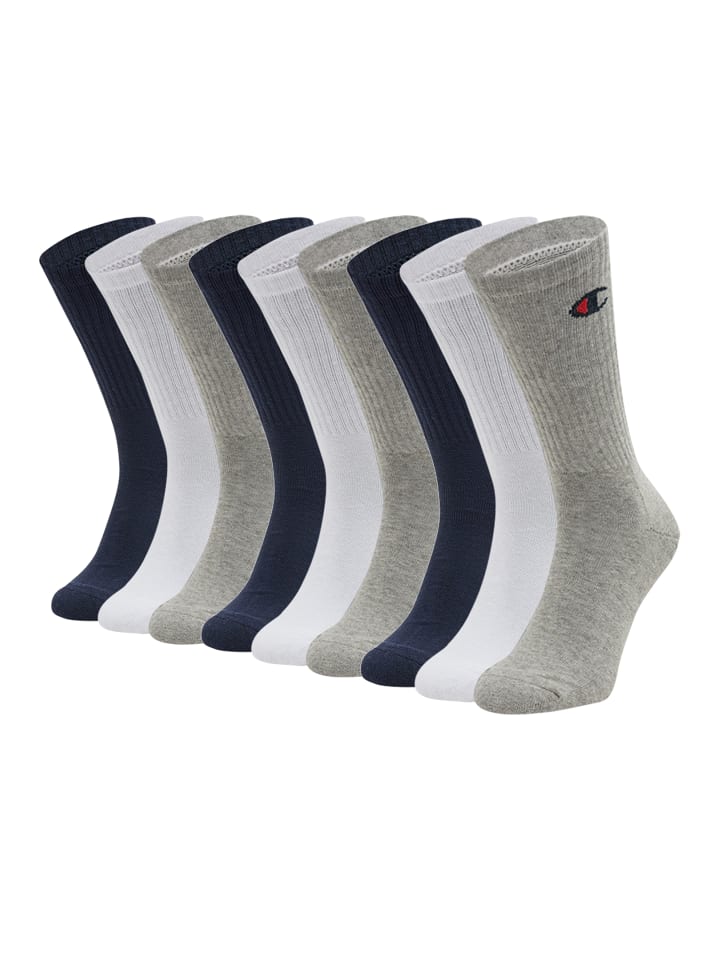 Socken Crew Socks 9pk in White/Blue/Grey