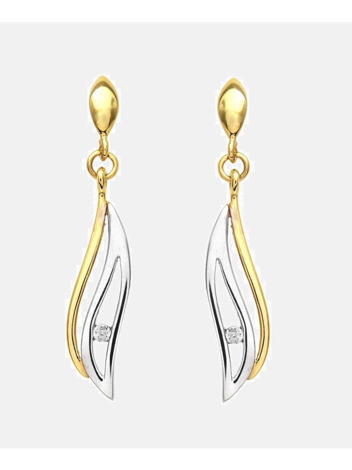 Ohrhänger aus 375 Gelbgold mit Zirkonia