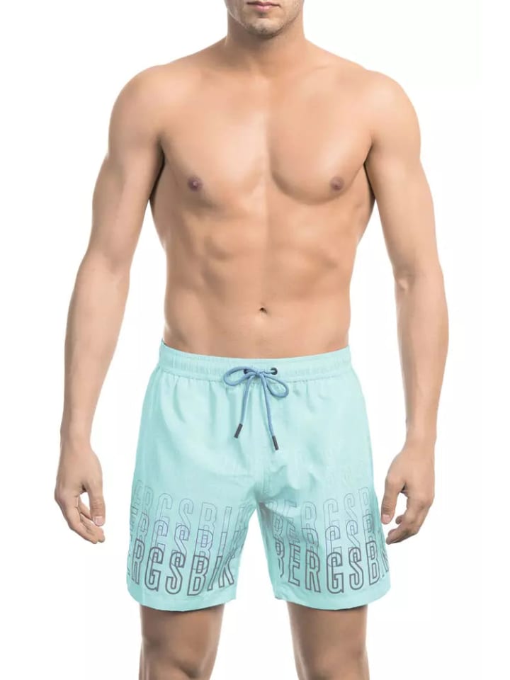 Hellblau Hell Blau Polyester Herren Bade Kurz