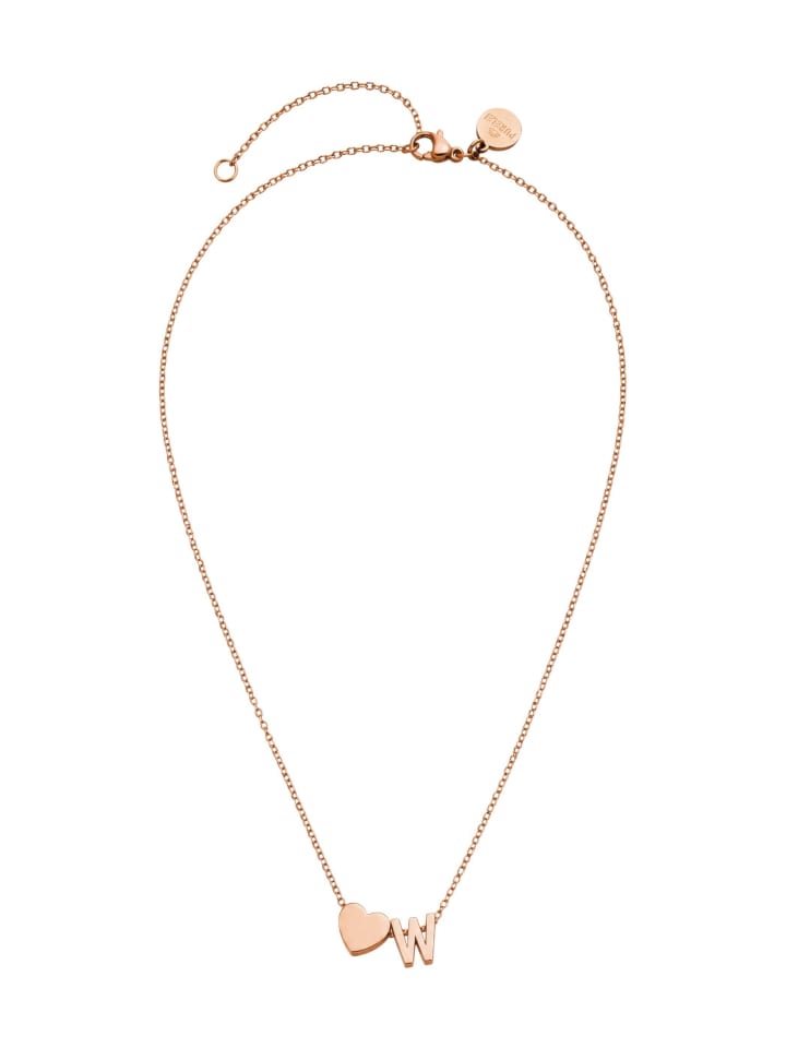 Kette Letter Heart W Rosegold