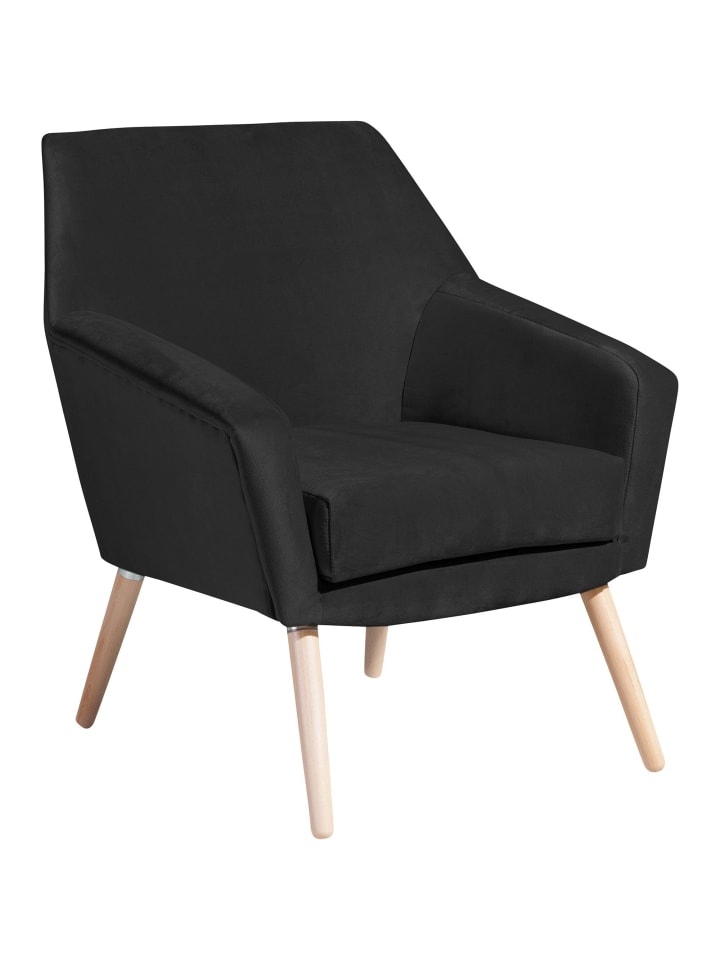 SESSEL Kachka Bezug Samtvelour Buche natur / schwarz