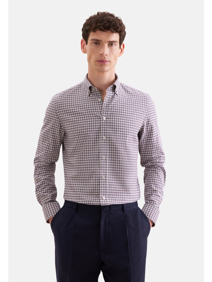 Flanellhemd Slim in Rot