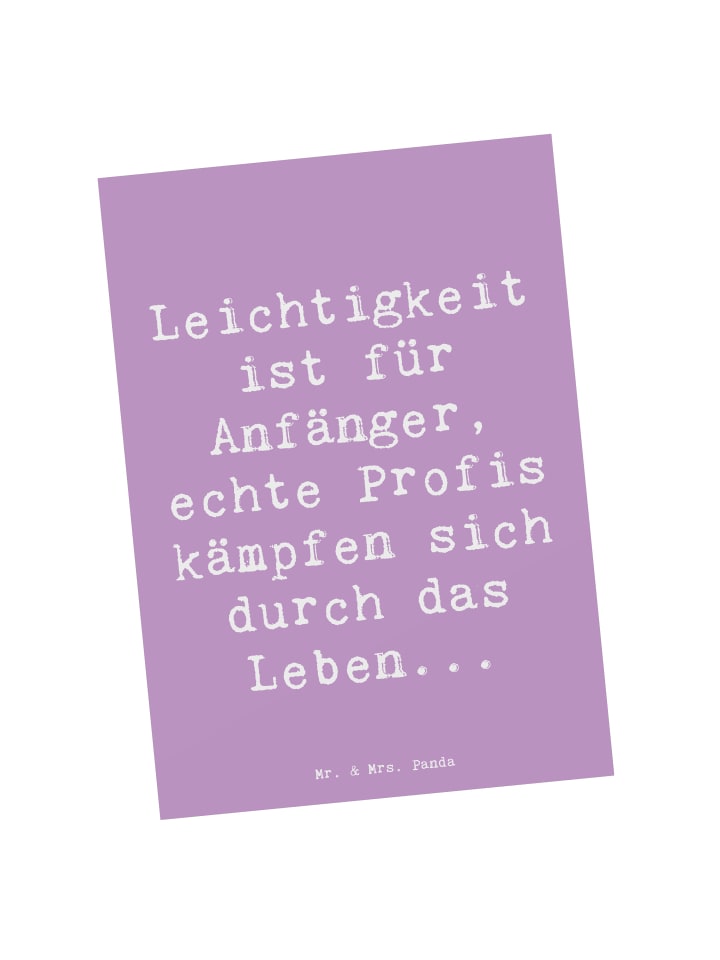 Postkarte Spruch Leichtigkeit für Profis mit Sp... in Lavendeltraum