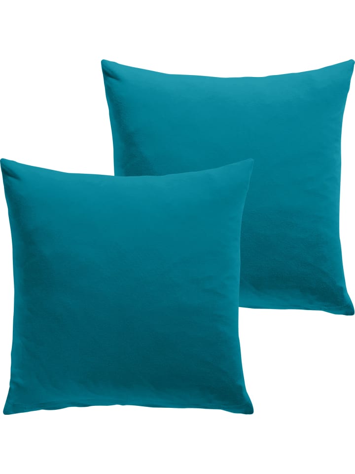Single-Jersey Kuschelkissenbezug 2er-Pack San Francisco in petrol