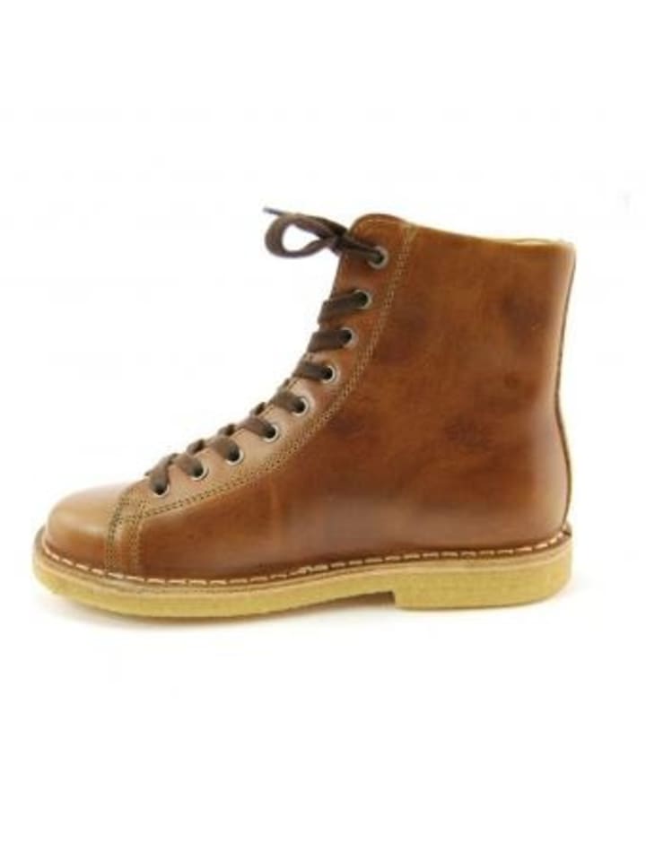 Schnür-Stiefeletten für Damen in camel