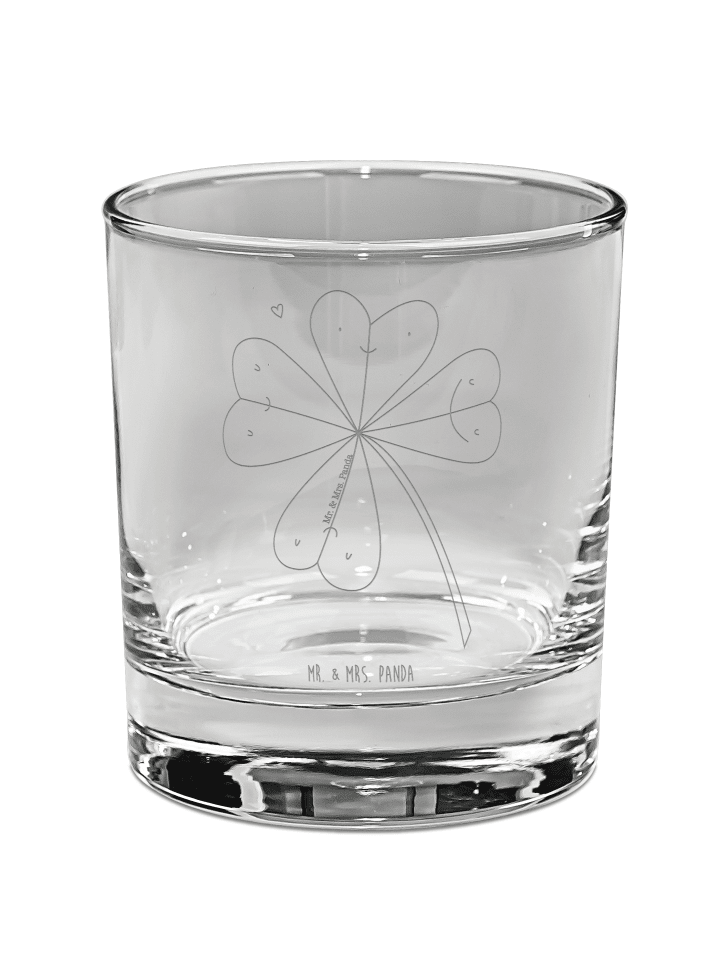 Whiskeyglas Blume Kleeblatt ohne Spruch in Transparent