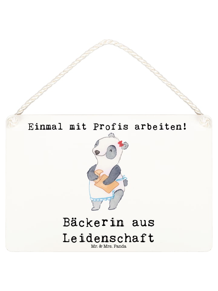 Schild Bäckerin Leidenschaft mit Spruch in Weiß