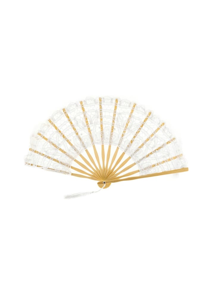 Handgemachte elegante Fächer mit Spitze für besondere Anlässe in Weiß