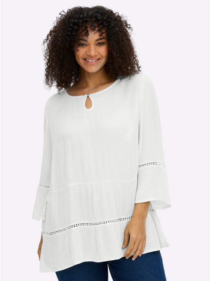 3/4-Arm-Bluse in ecru