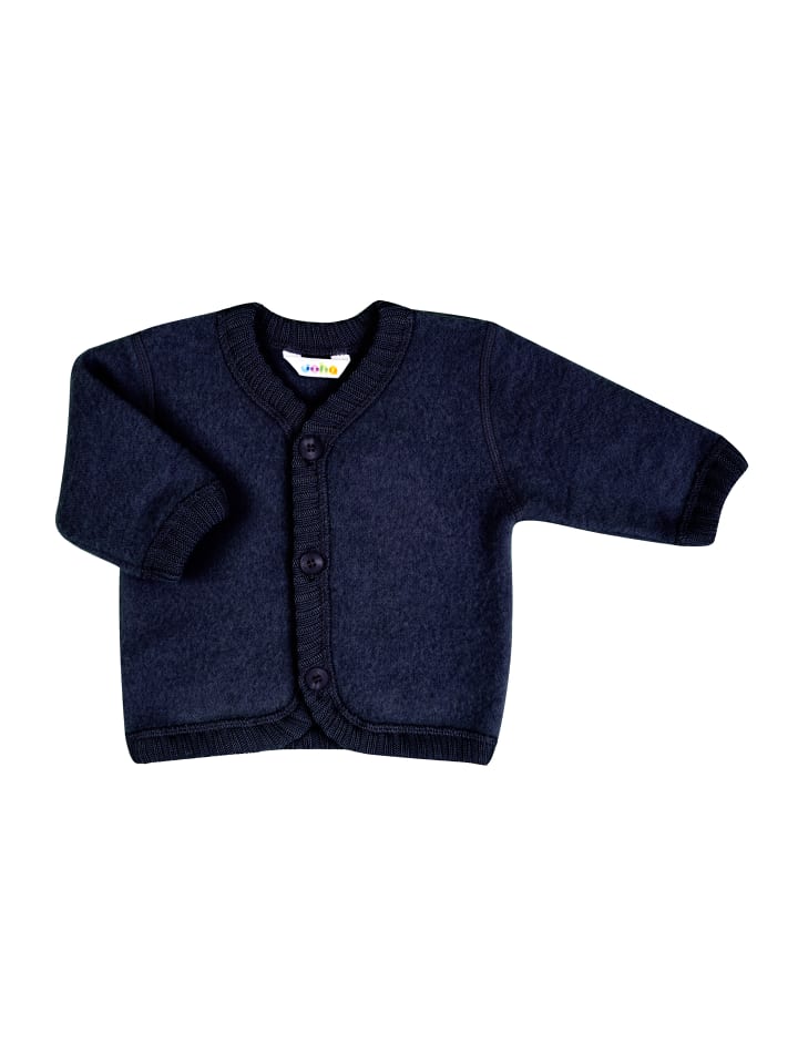 Wollfleecejacke Merinowolle in dark blue melange
