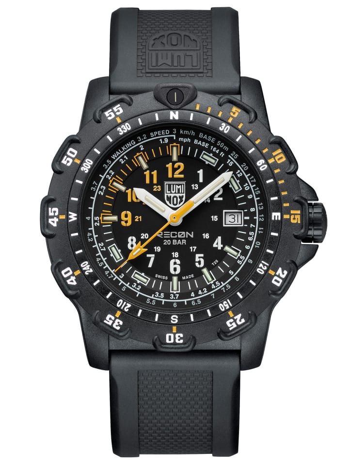 Herrenuhr Recon Point Man Heritage mit 2 Bändern Schwarz