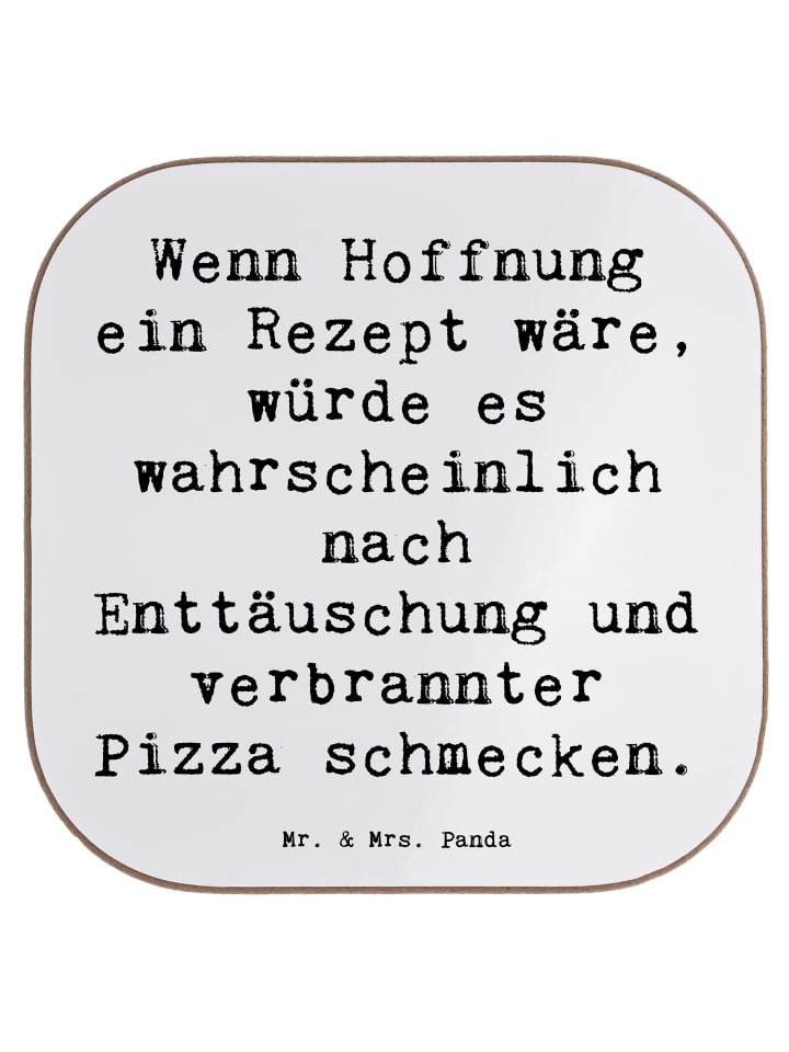 Glasuntersetzer Spruch Hoffnung in schwierigen ... in Weiß