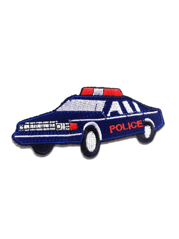 Polizeiauto KinderApplikation Bügelbild inBlau