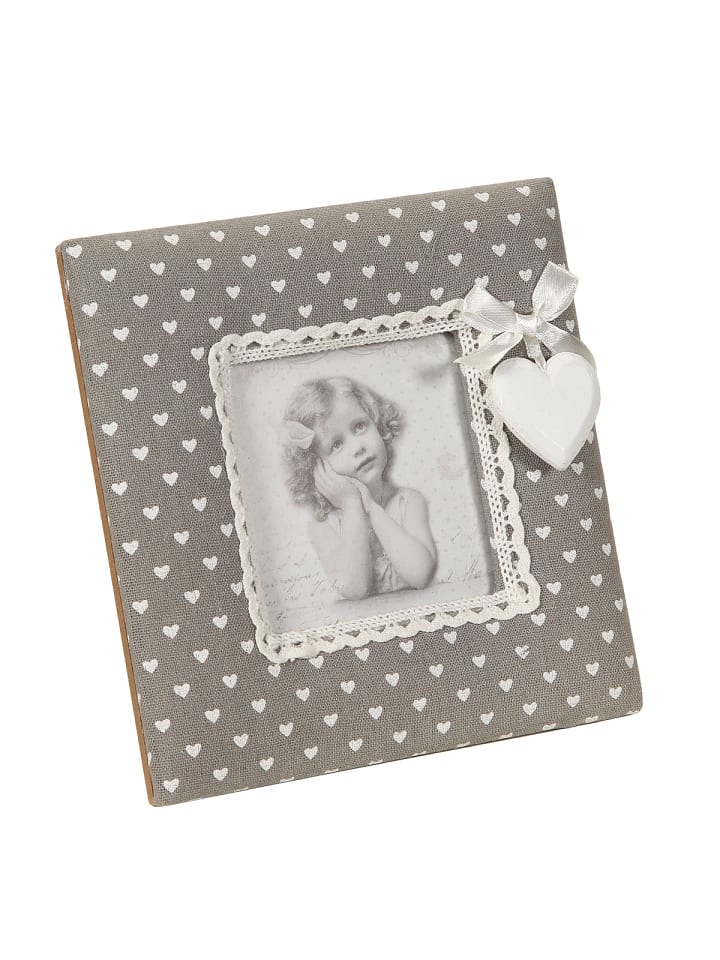 Stoff Fotorahmen in Grau - 16 x 16 cm