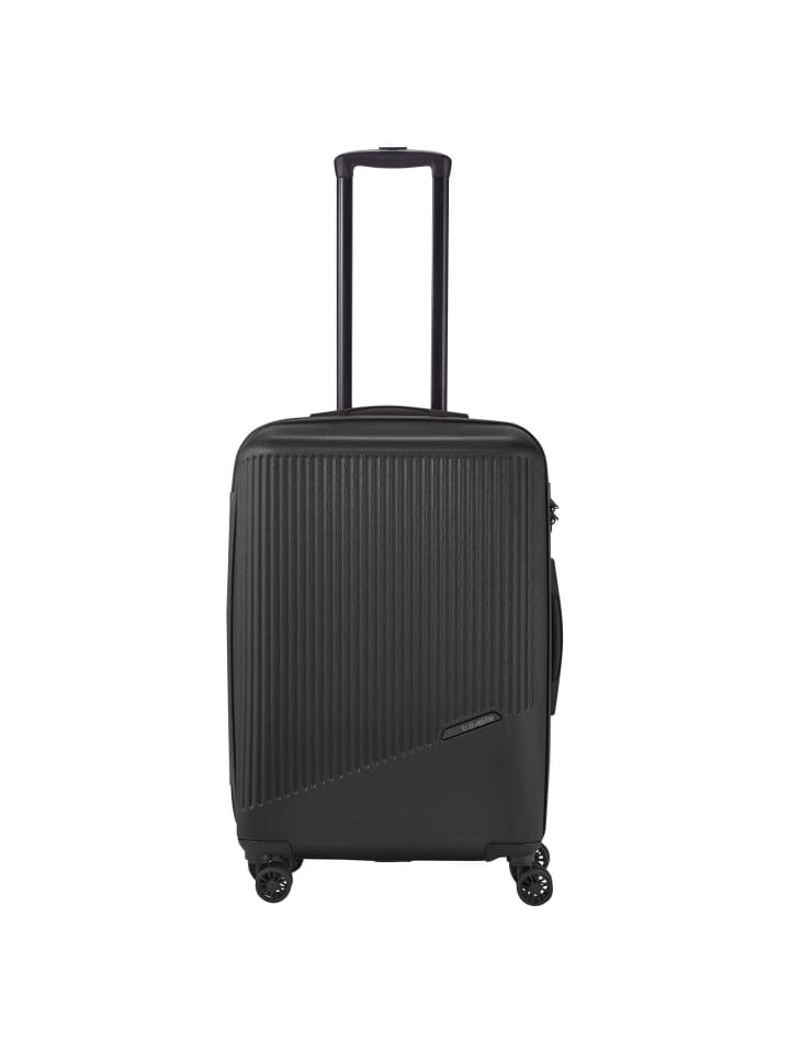 Bali - 4-Rollen-Trolley M 67 cm (weiß/cognac) in schwarz